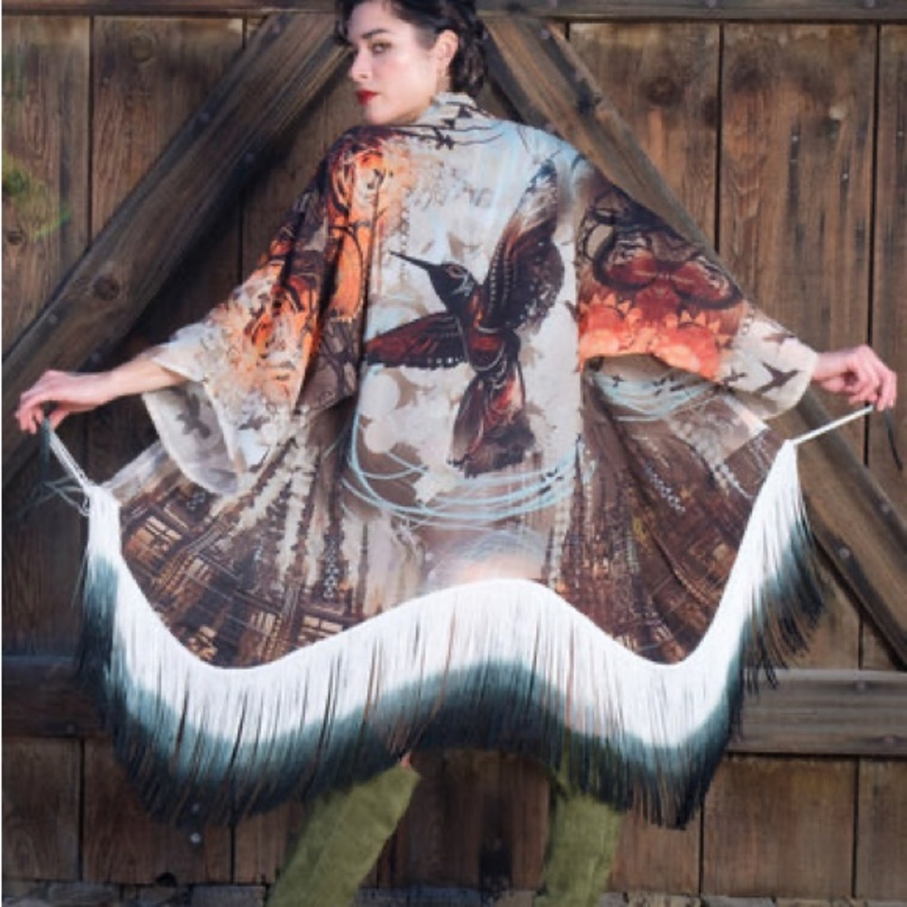 WARRIOR WITHIN DESIGNS
Android Jones Kimono "Humming Shrine" VELVET Hummingbird